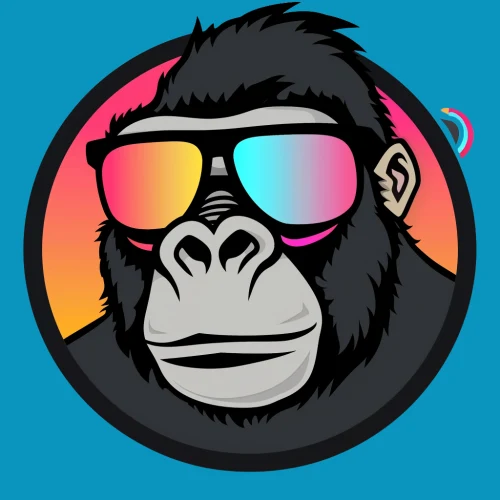 Gorilla-Illustration mit Sonnenbrille als Produktmotiv von EngageGorilla
